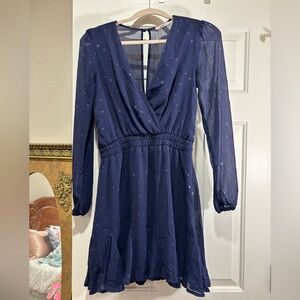 mi ami Deep Blue Long Sleeve Dress